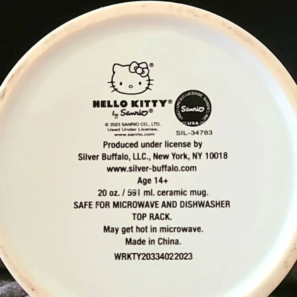 Hello Kitty Mug, Red & White Polka-dots & Stripes